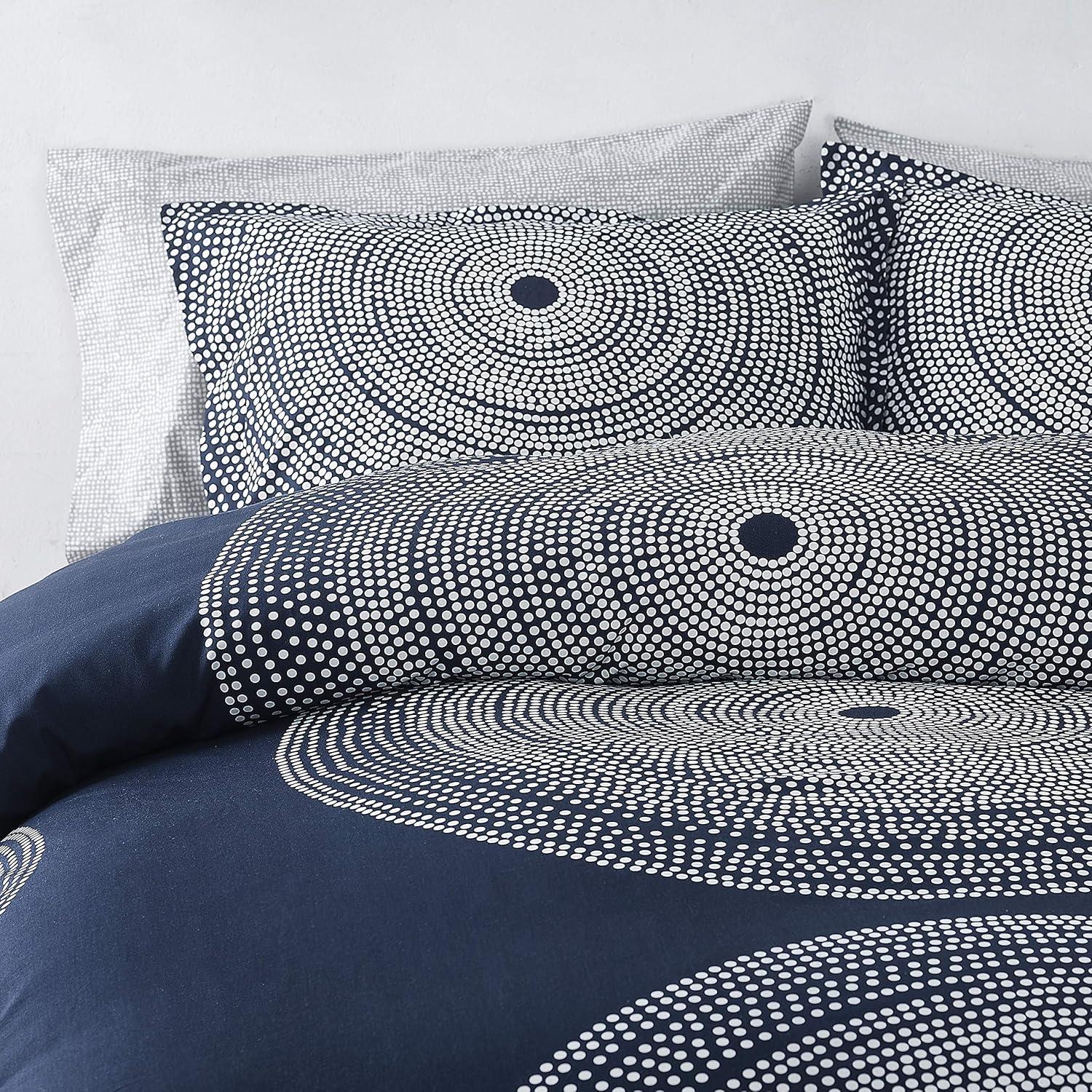 Marimekko Fokus Cotton Navy Duvet Cover Set