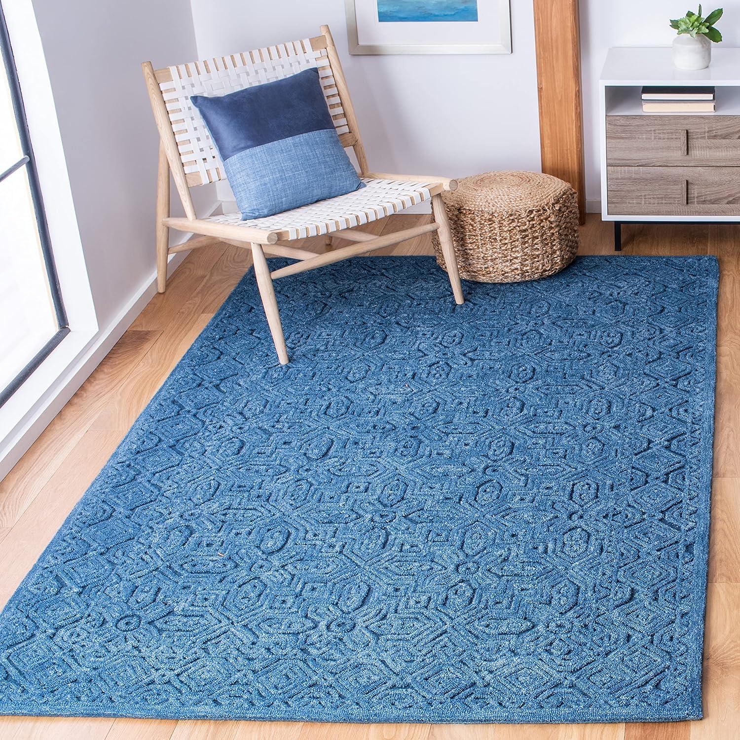 Textural TXT101 Hand Tufted Area Rug - Dark Blue - 4'x6' - Safavieh.