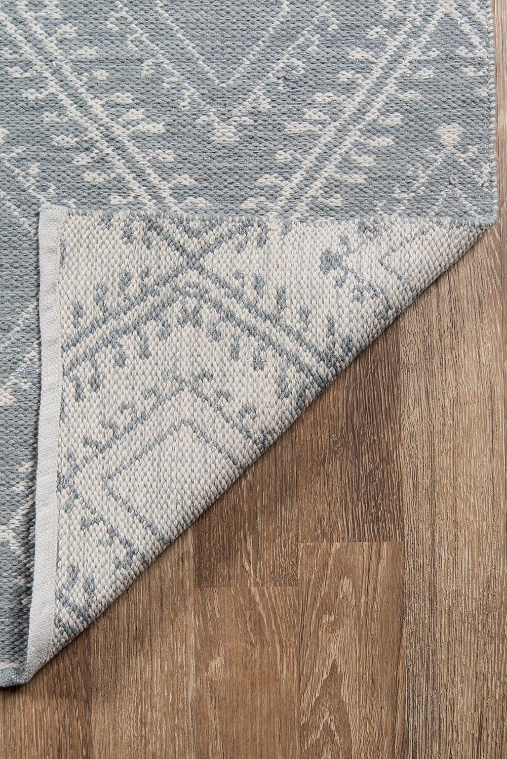 Easton Geometric Handmade Flatweave Gray Indoor / Outdoor Area Rug