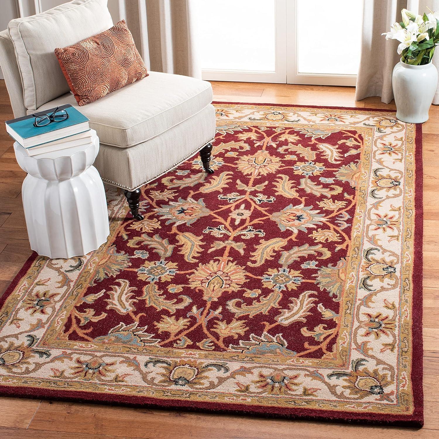 Heritage HG628 Hand Tufted Area Rug - Red/Ivory - 3'x5' - Safavieh.