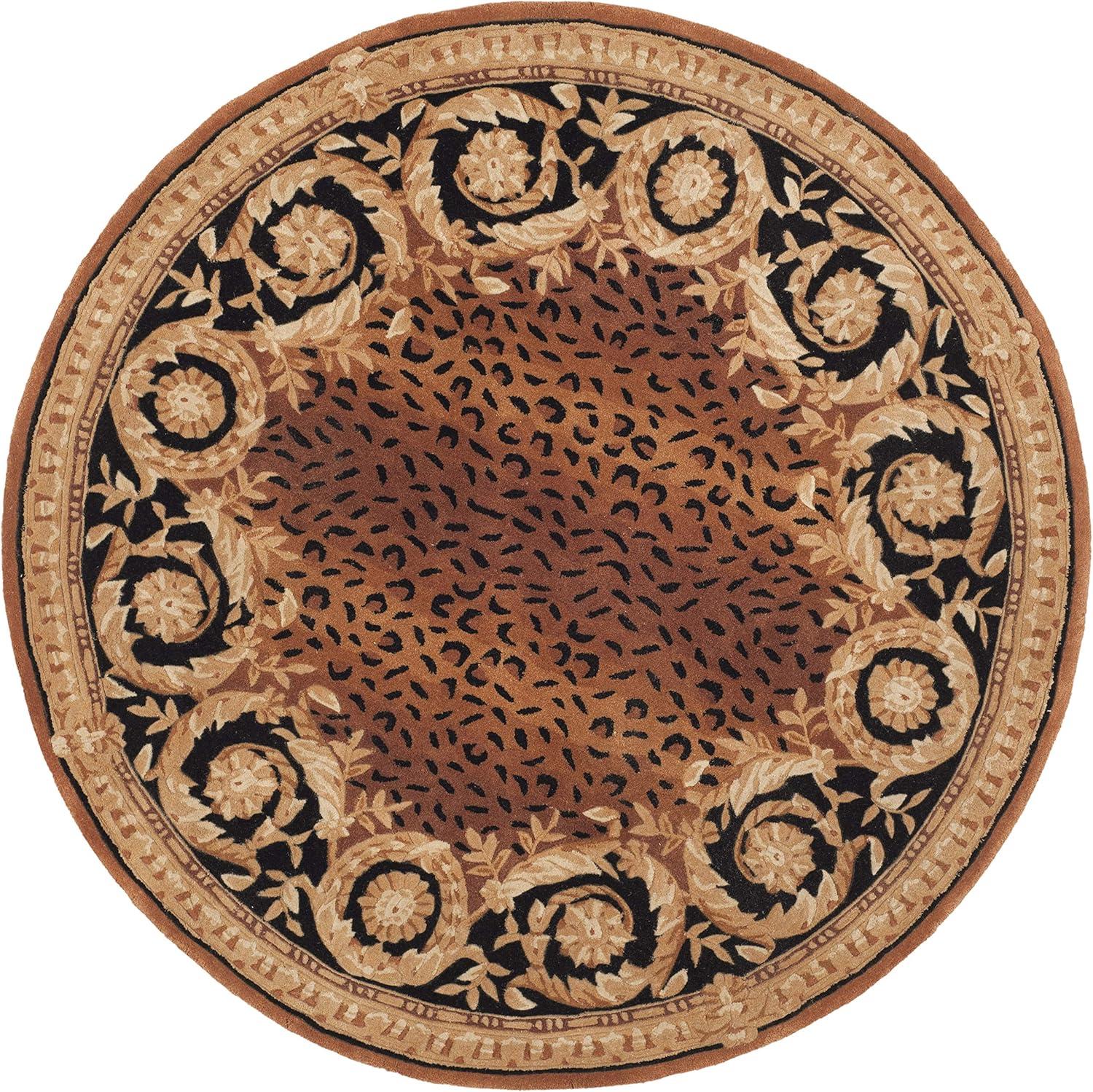 Naples NA712 Hand Tufted Area Rug - Black/Gold - 6' Round - Safavieh.
