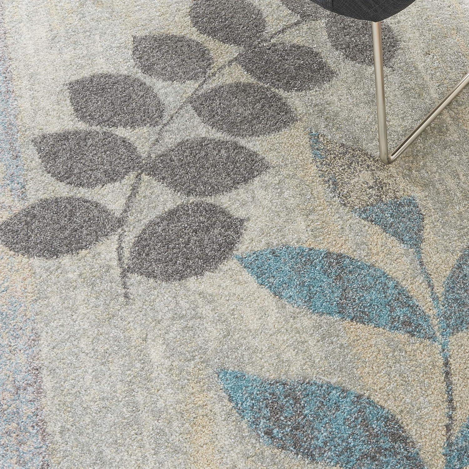 Nourison Tranquil Distressed Farmhouse Botanical Area Rug