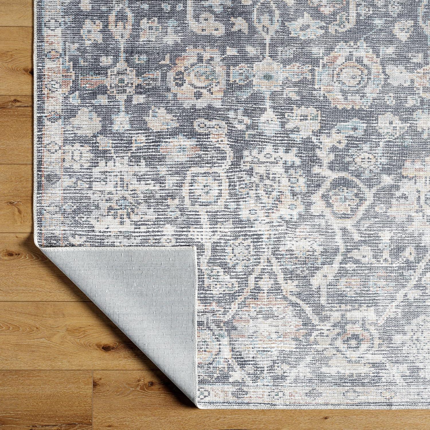 Livabliss x Vivir Eleni Vintage Washable Area Rug, 2' x 2'11", Dusty Blue, (2' x 3')