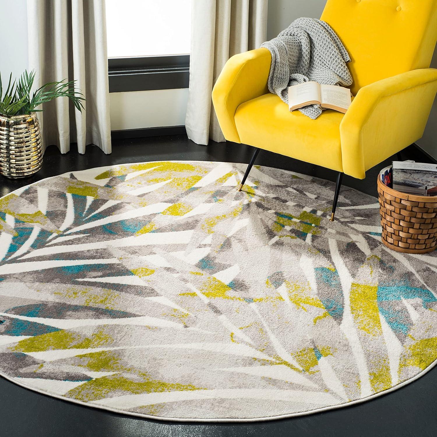 SAFAVIEH Skyler Bosworth Floral Area Rug, Grey/Green, 2' x 4'