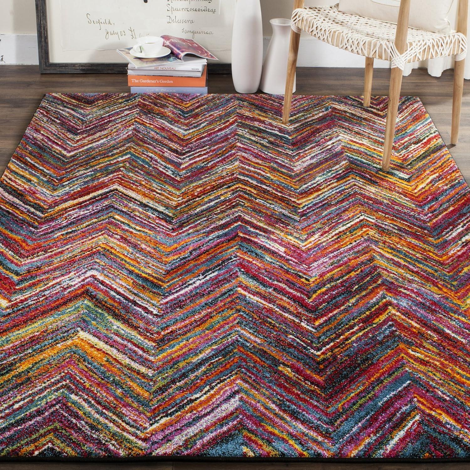 Aruba Multicolor Chevron 4' x 6' Synthetic Area Rug