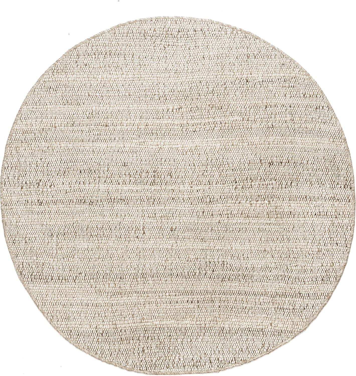 Nuloom 4 Round Elfriede Jute & Cotton Hand Woven Indoor Area Rug, Natural, Solid Rustic Farmhouse Style Natural Fiber Bedroom, Living Room,