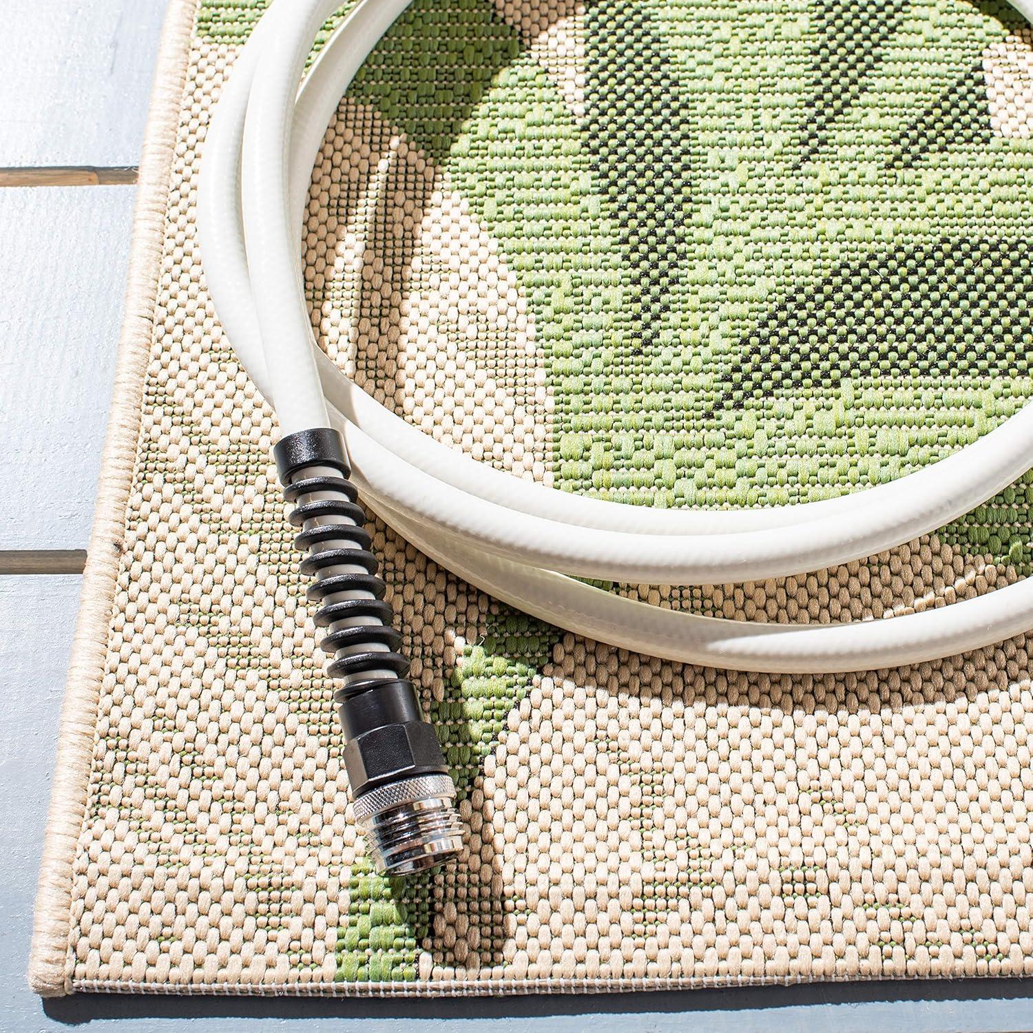 Courtyard CY7836 Power Loomed Indoor/Outdoor Runner Rug - Cream/Green - 2'3"x6'7" - Safavieh.
