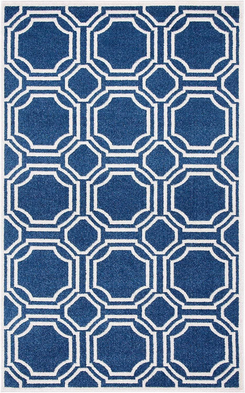 Amherst AMT411 Power Loomed Area Rug - Navy/Ivory - 4'x6' - Safavieh.