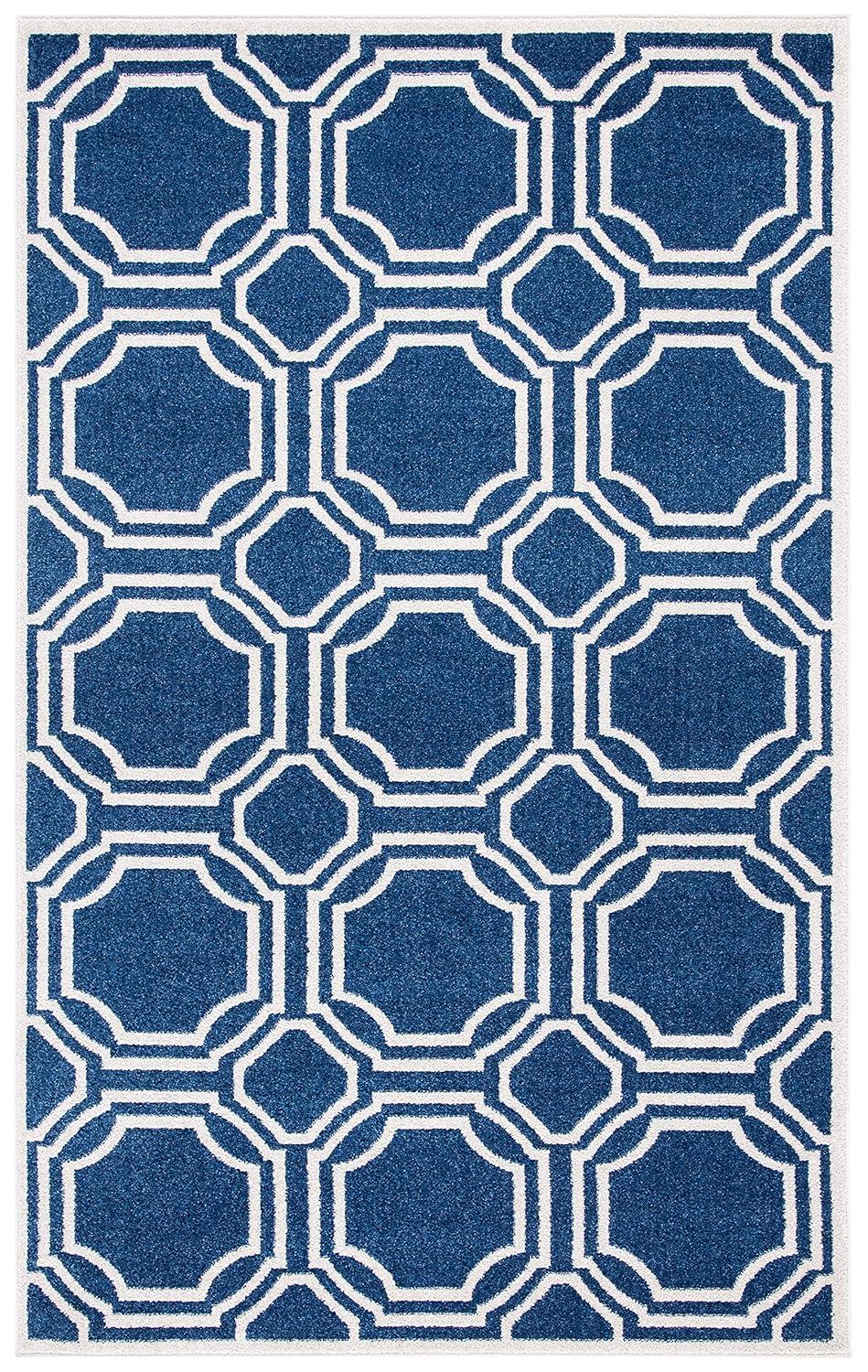 Amherst AMT411 Power Loomed Area Rug - Navy/Ivory - 4'x6' - Safavieh.