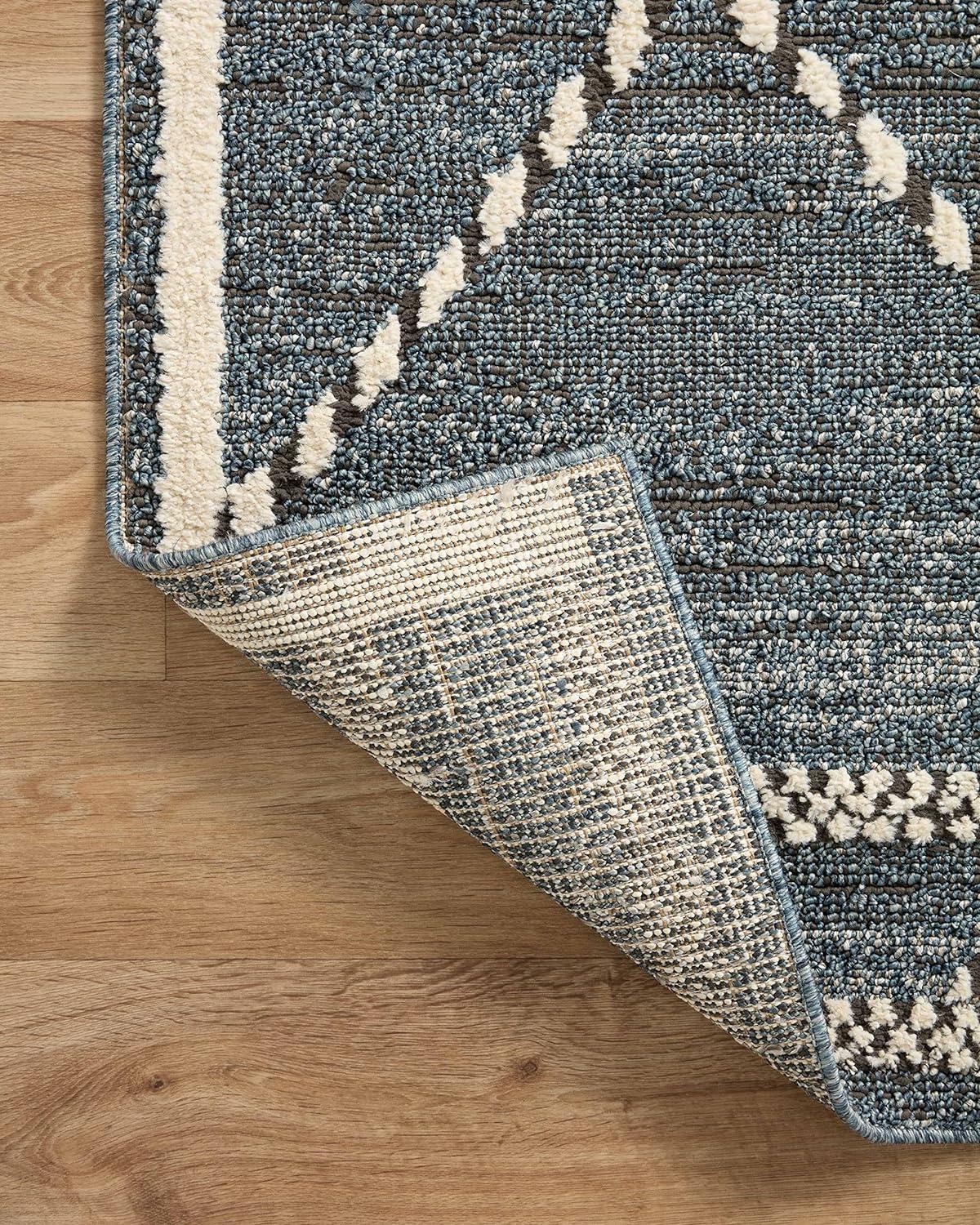 Elegant Diamond Motif Charcoal & Greige Wool-Blend Runner Rug