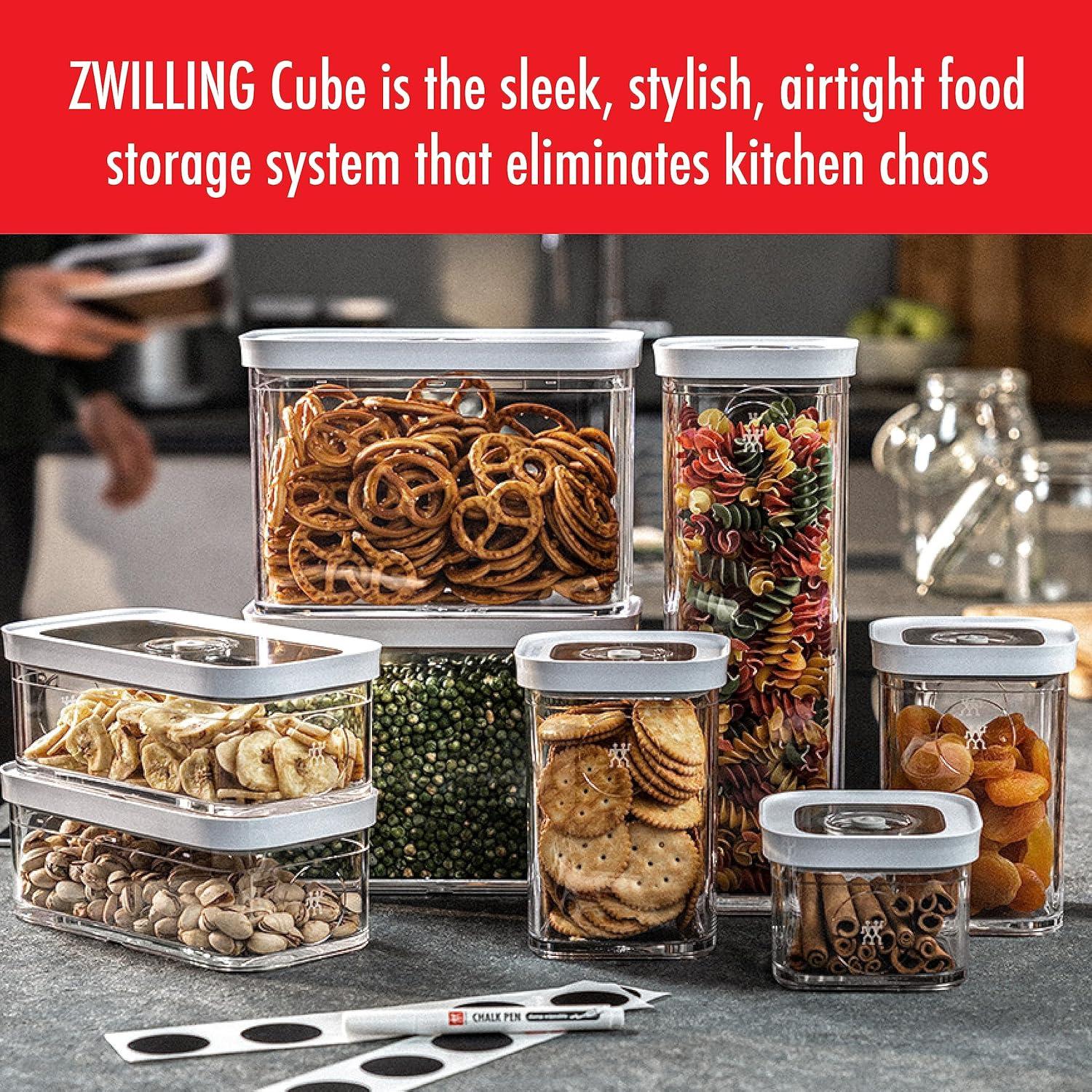 ZWILLING Fresh & Save Cube Boxes, Plasic, Airtight Dry Food Storage Container, Medium Tall Cube, 2M Container, 1.9-qt