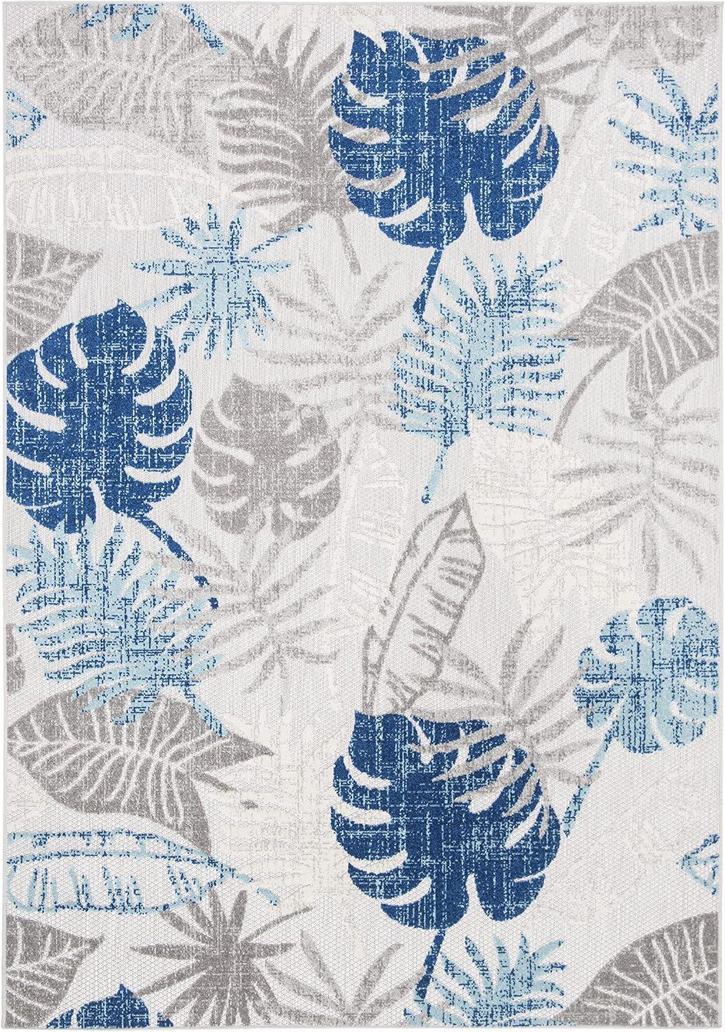 Cabana CBN831 Power Loomed Indoor/Outdoor Area Rug - Grey/Blue - 5'3"x7'6" - Safavieh.