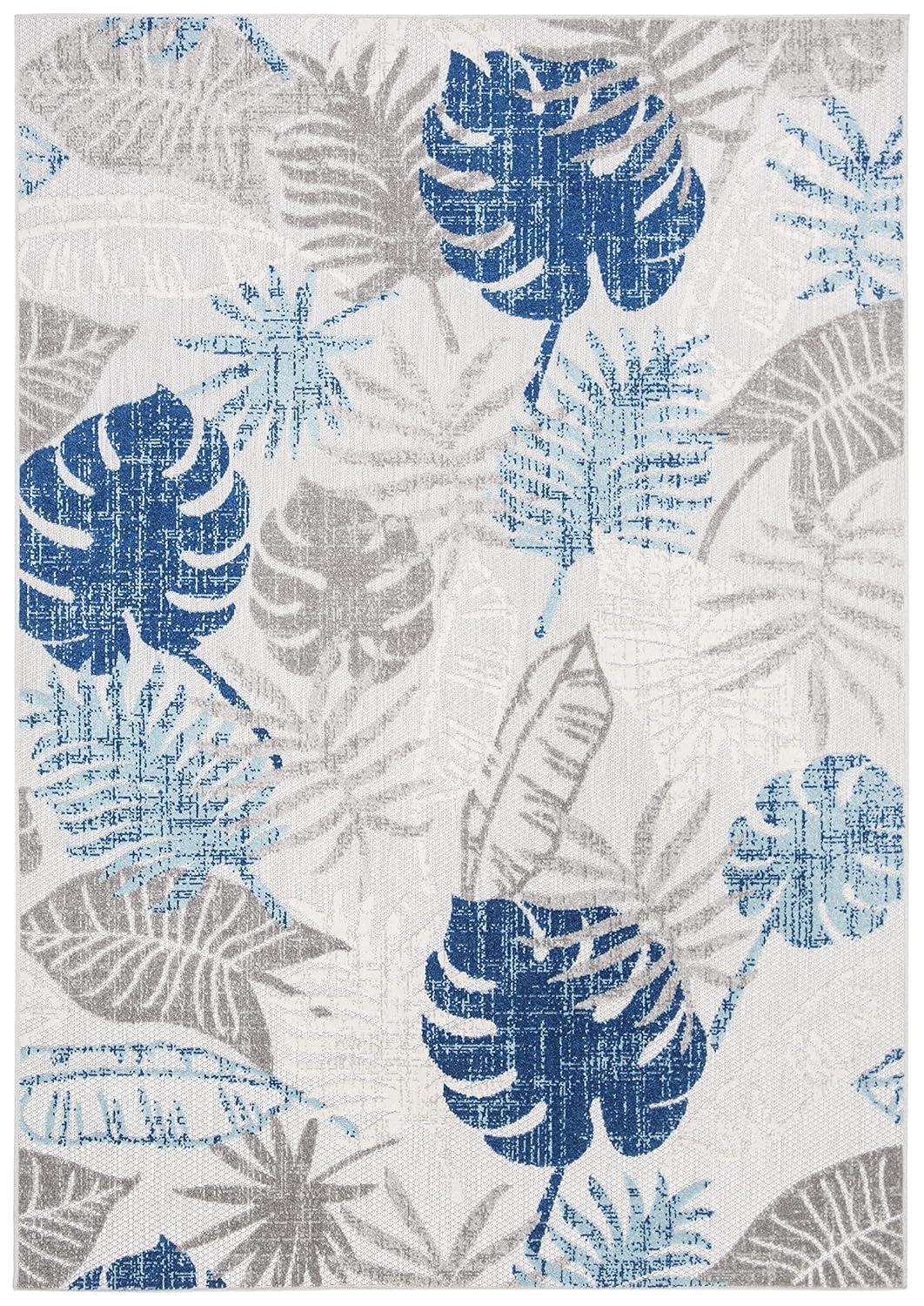 Cabana CBN831 Power Loomed Indoor/Outdoor Area Rug - Grey/Blue - 5'3"x7'6" - Safavieh.