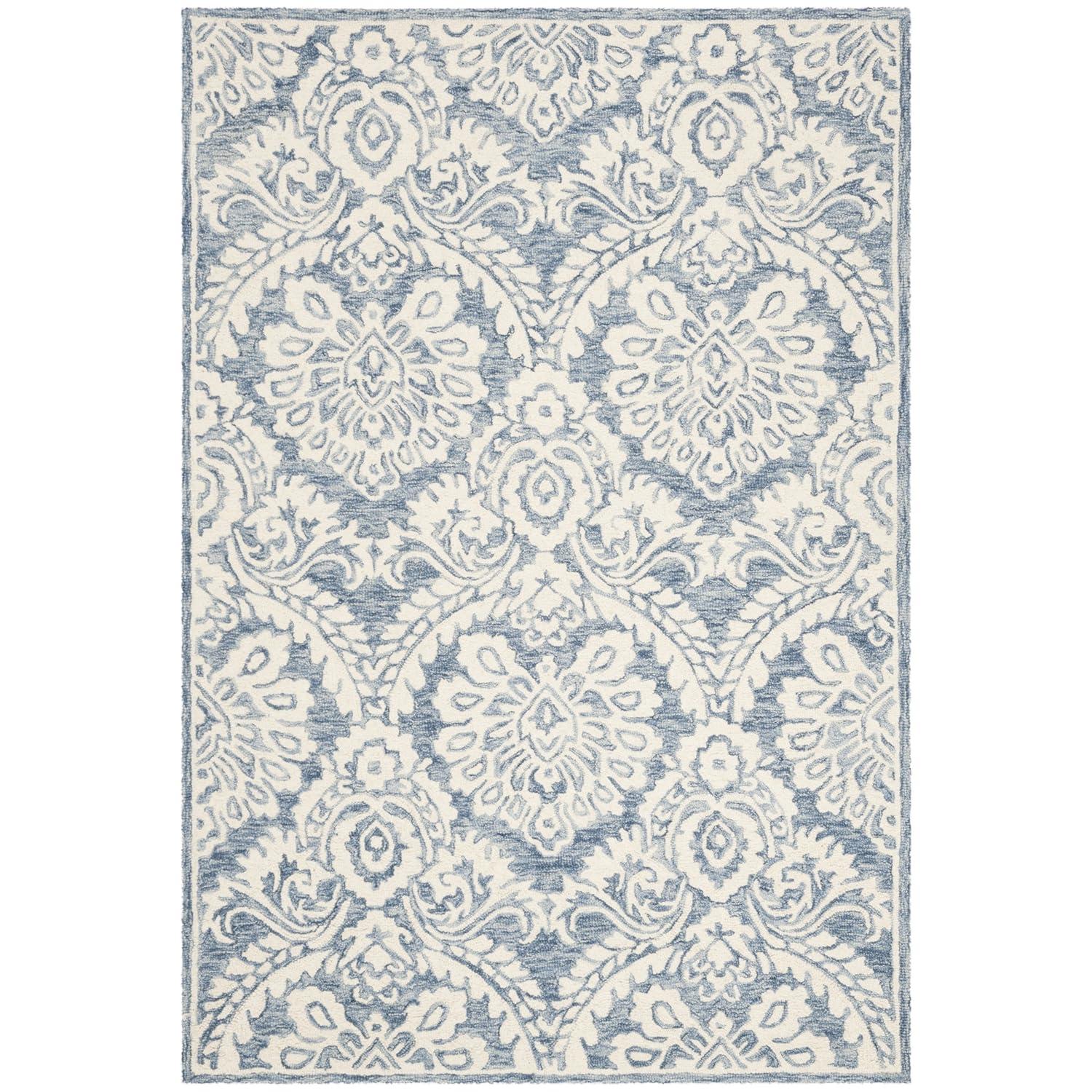 Tansy Handmade Wool Blue/Ivory Rug