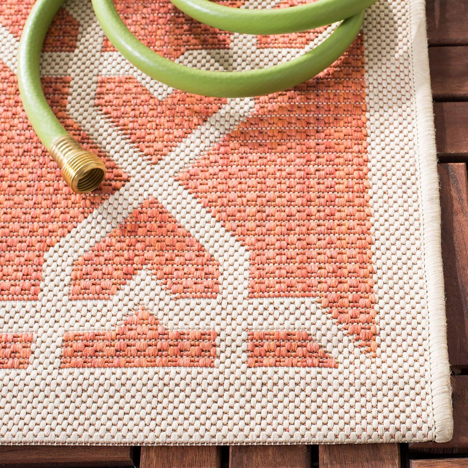 Courtyard CY6032 Power Loomed Indoor and Outdoor Accent Rug - Red/Beige - 2'7"x5' - Safavieh
