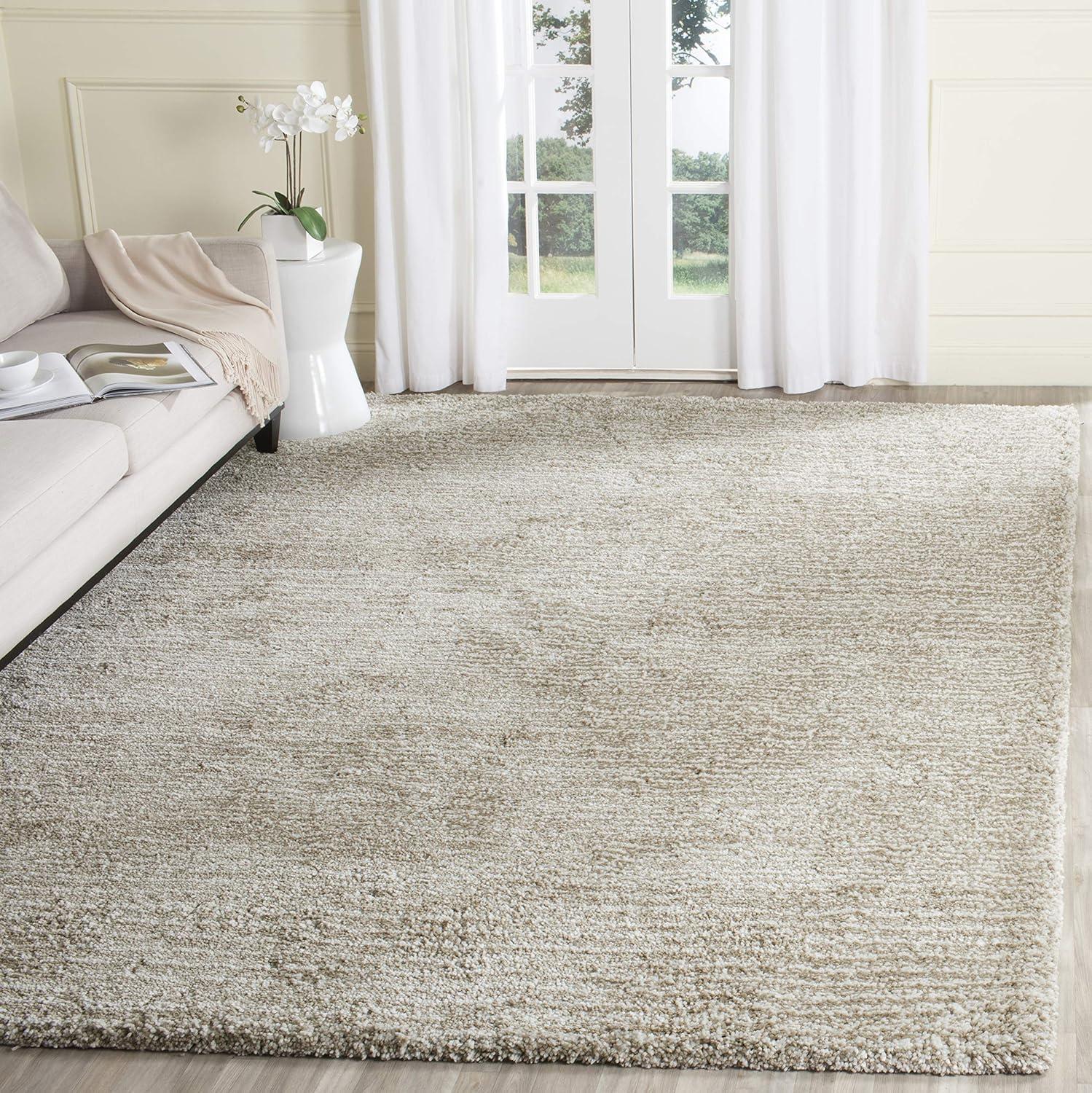 Ultimate Shag SGU211 Hand Tufted Indoor Area Rug - Sand/Ivory - 4'x6' - Safavieh.
