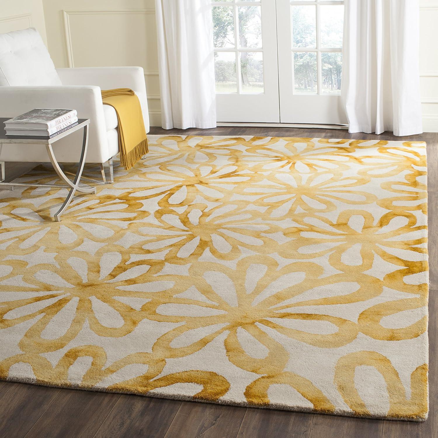 Dip Dye DDY527 Hand Tufted Area Rug - Beige/Gold - 7'x7' - Safavieh.