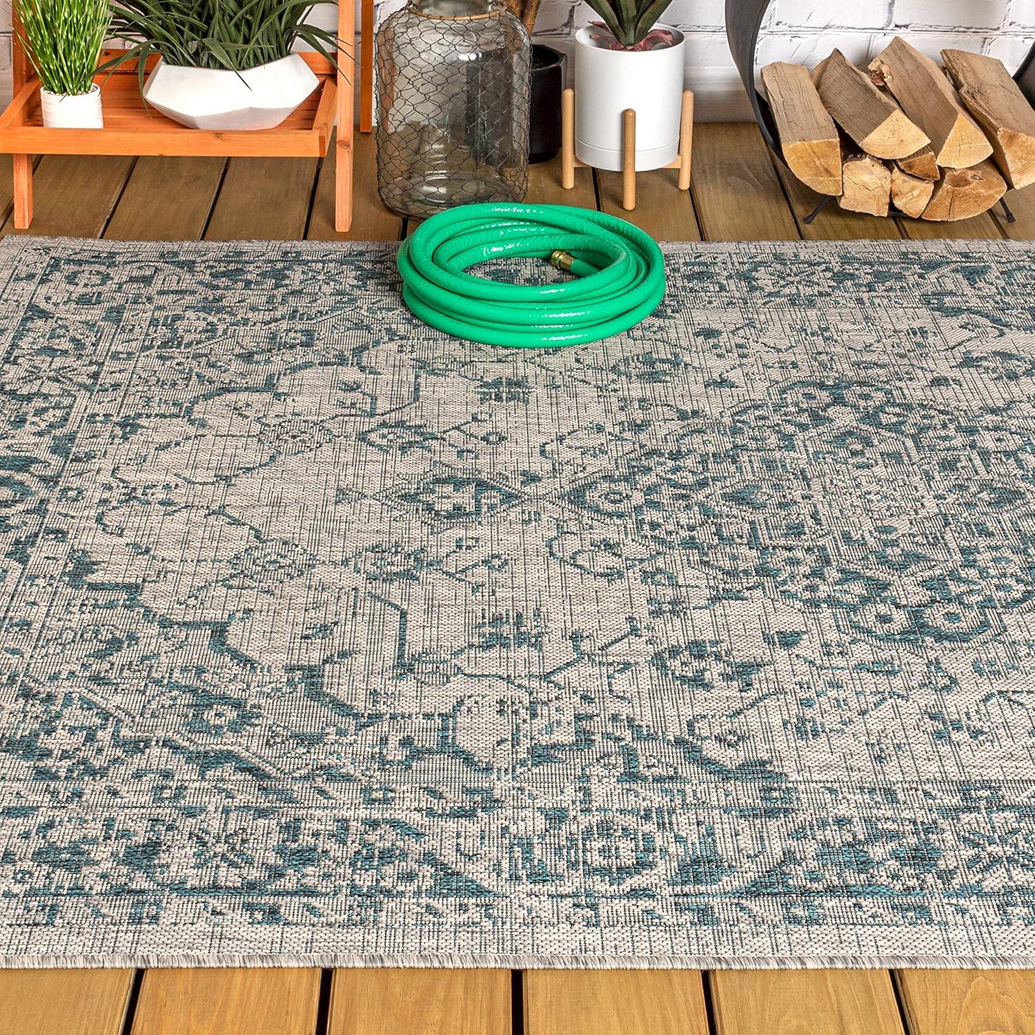 Nate Boho Medallion Textured Weave Indoor/Outdoor Rug