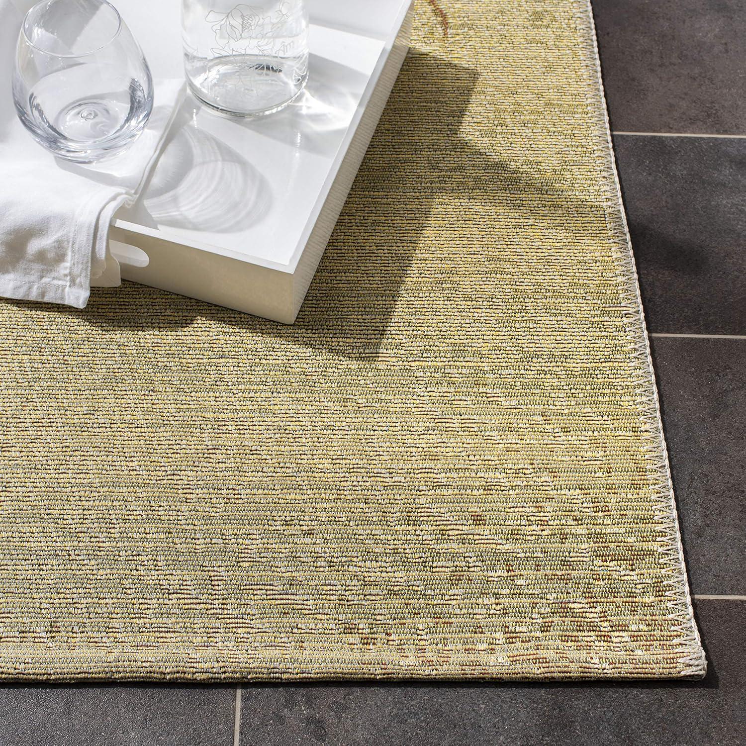 Barbados 500 BAR550 Power Loomed Indoor/Outdoor Area Rug - Gold/Blue - 6'6"x9'4" - Safavieh