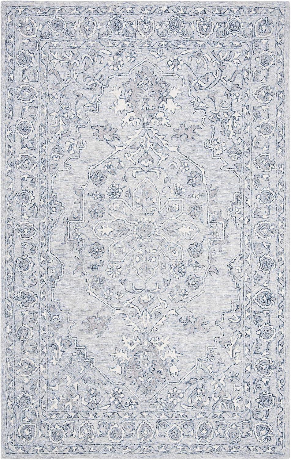 Micro-Loop MLP504 Hand Tufted Indoor Accent Rug - Light Blue/Ivory - 2'6"x4' - Safavieh