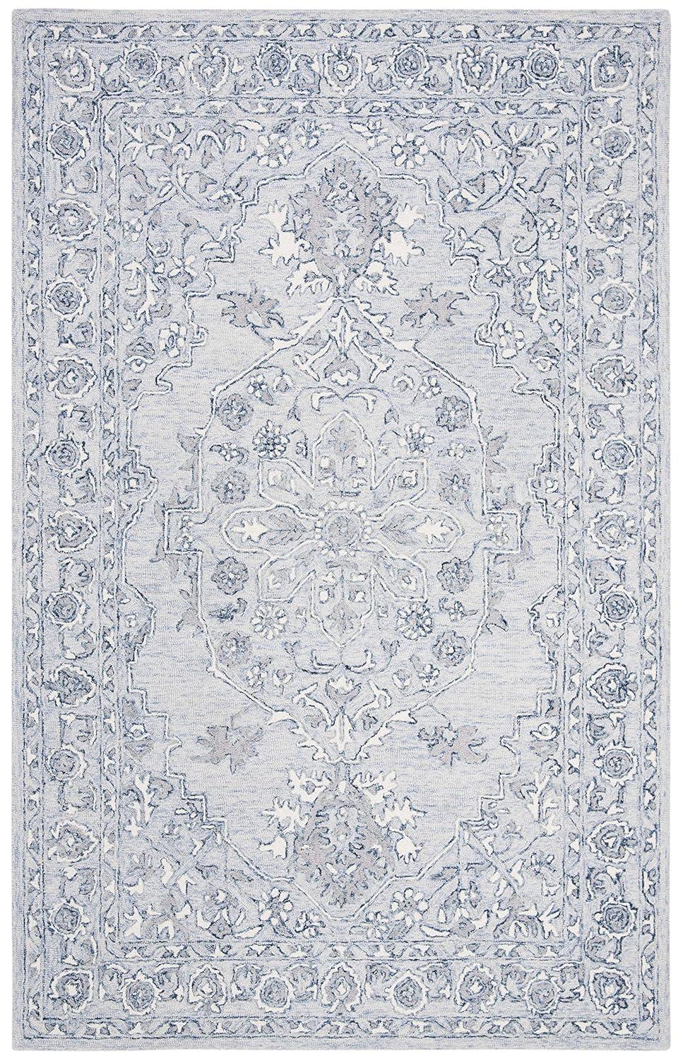 Micro-Loop MLP504 Hand Tufted Indoor Accent Rug - Light Blue/Ivory - 2'6"x4' - Safavieh
