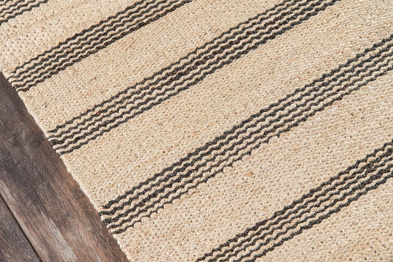 Novogratz by Momeni Montauk Lighthouse Hand Woven JuteCharcoal Area Rug 5' X 7'