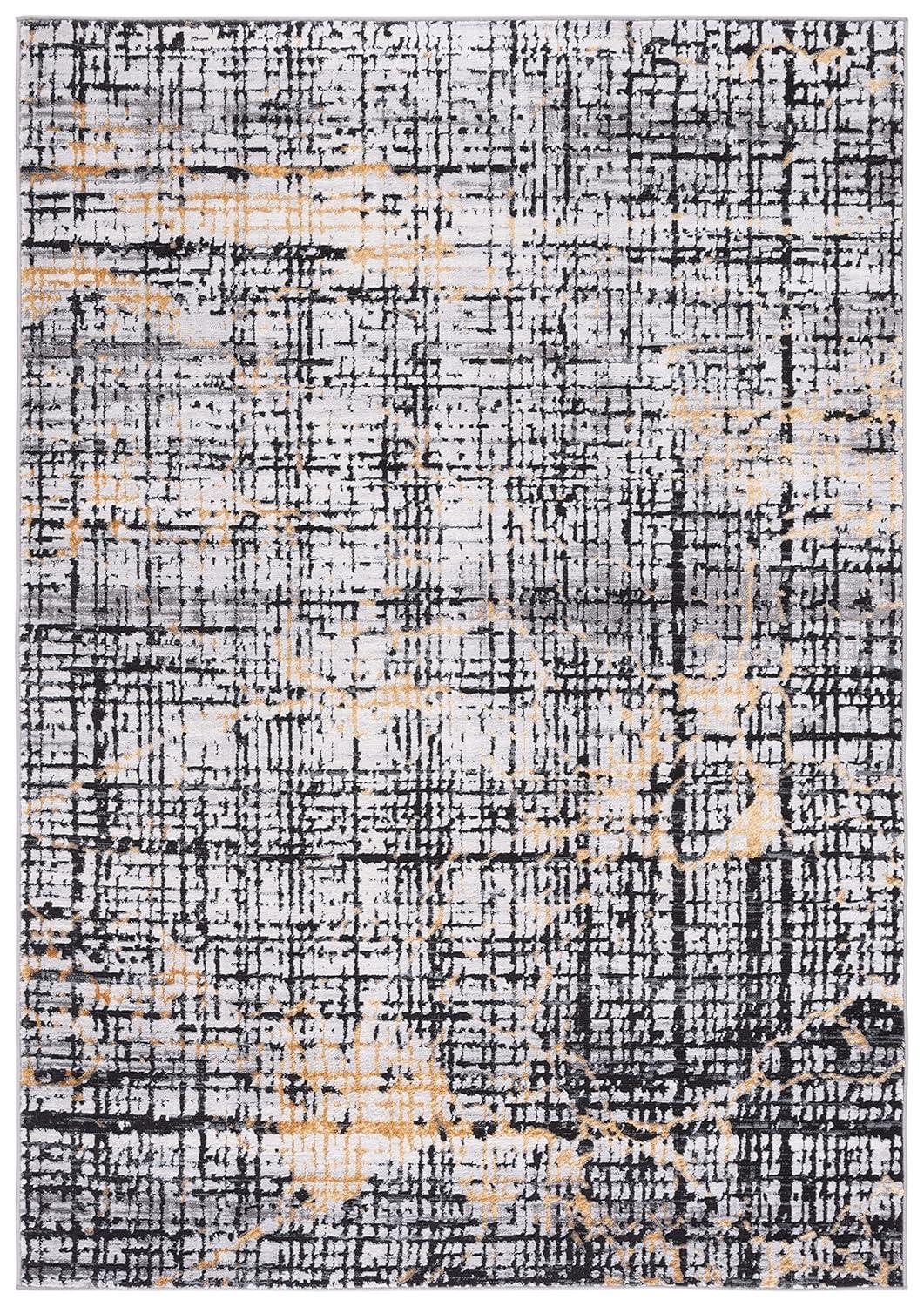 Amelia ALA248 Power Loomed Area Rug - Charcoal/Gold - 8'9"x11'9" - Safavieh.