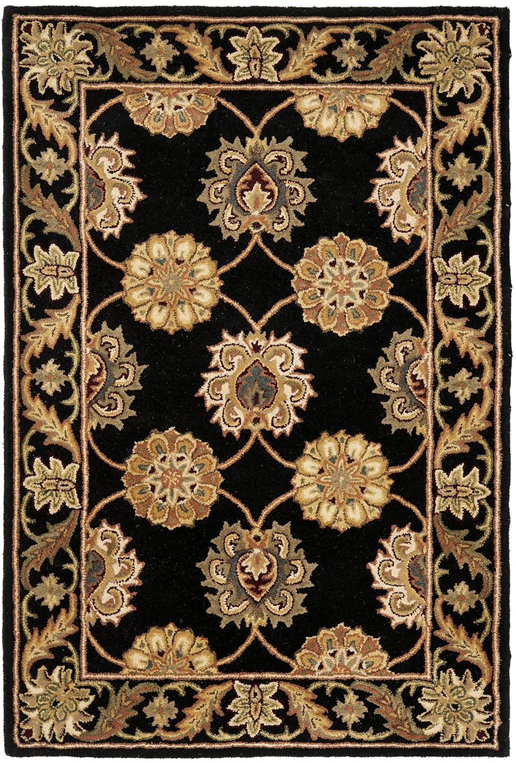 Heritage HG314 Handmade Area Rug - 4'x6' - Black - Safavieh