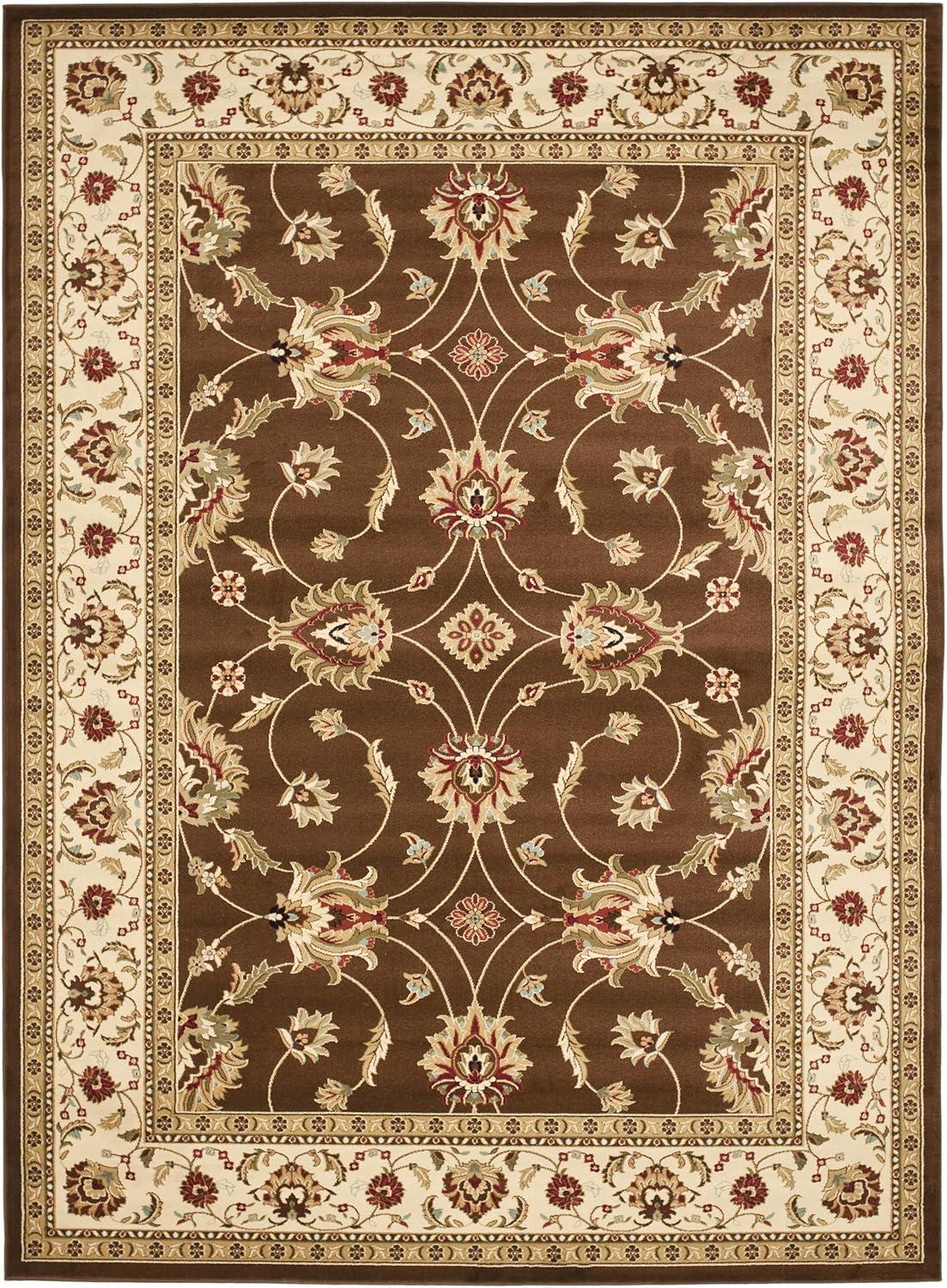 Lyndhurst LNH553 Power Loomed Area Rug - Brown/Ivory - 8'x11' - Safavieh