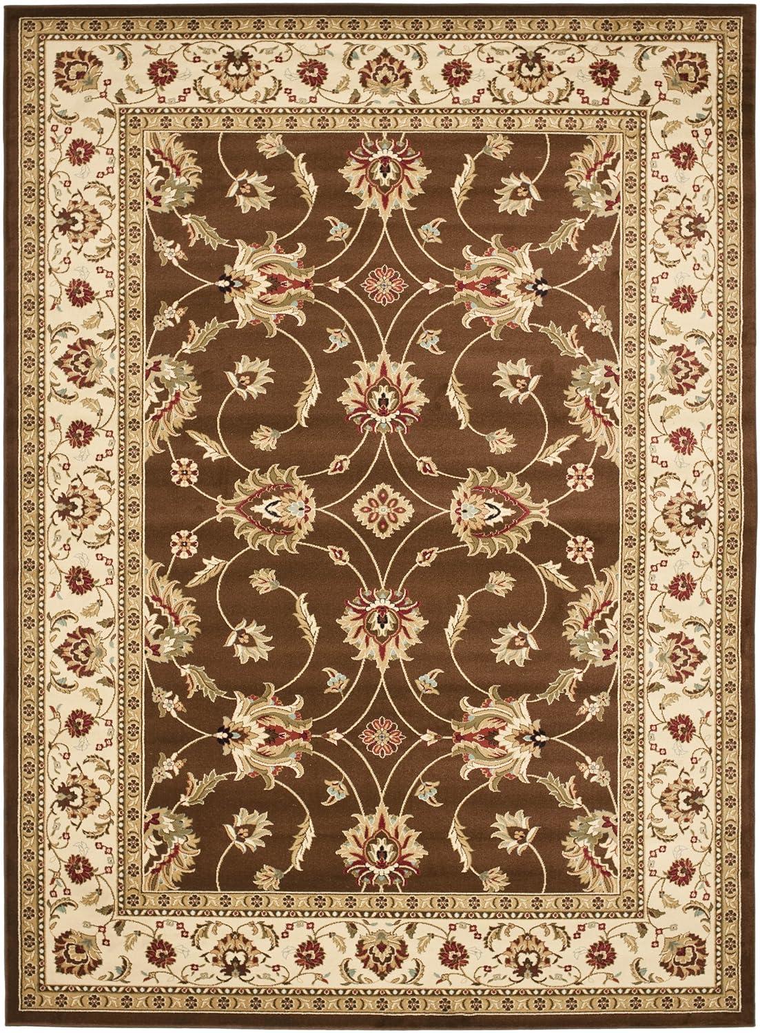 Lyndhurst LNH553 Power Loomed Area Rug - Brown/Ivory - 8'x11' - Safavieh