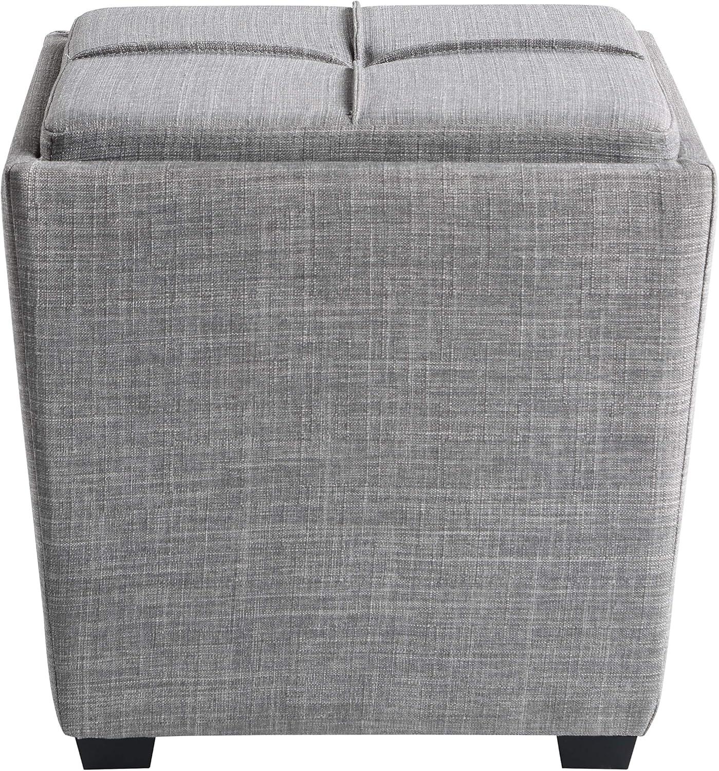 Rockford Storage Ottoman in Dove Gray Fabric