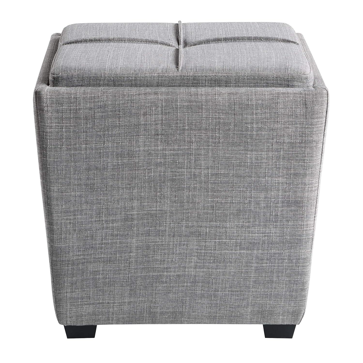Rockford Storage Ottoman in Dove Gray Fabric