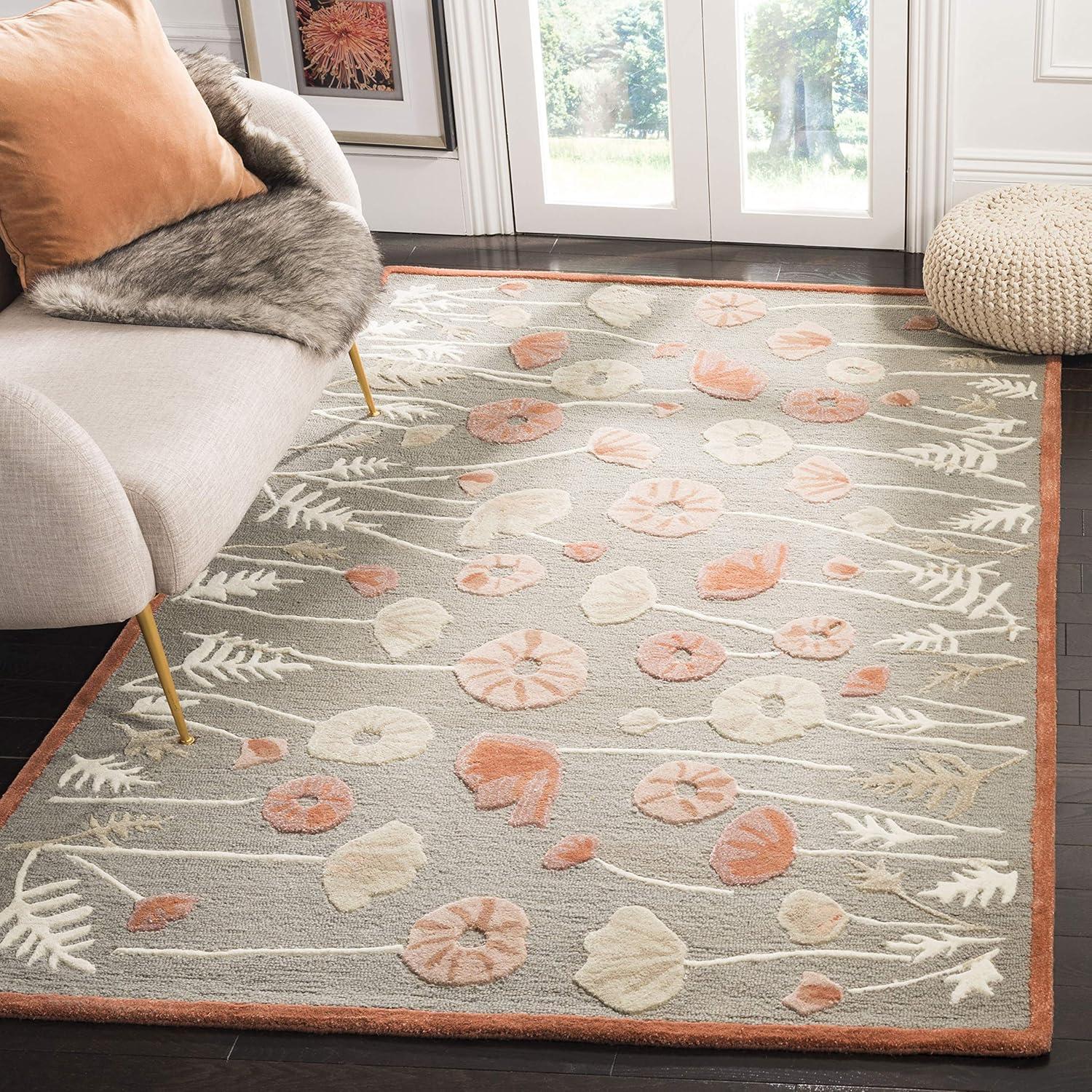 Martha Stewart x SAFAVIEH Area Rug Collection - 5' x 8', Cayenne Red, Handmade Wool & Viscose, Ideal for Living Room, Bedroom, Office, Dining Space (MSR3627B)