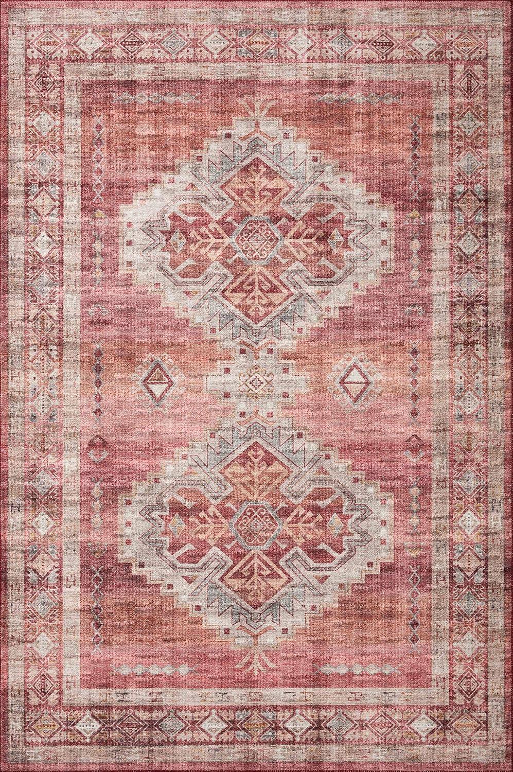 Loloi II Heidi Collection HEI-03 Sunset / Natural, Southwestern Area Rug 5'-0" x 7'-6"