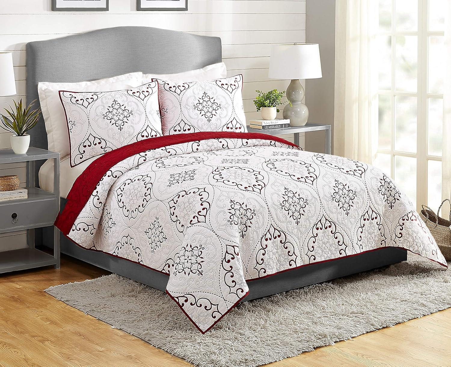 Modern Heirloom Chambers 3-Piece Embroidered Quilt Set