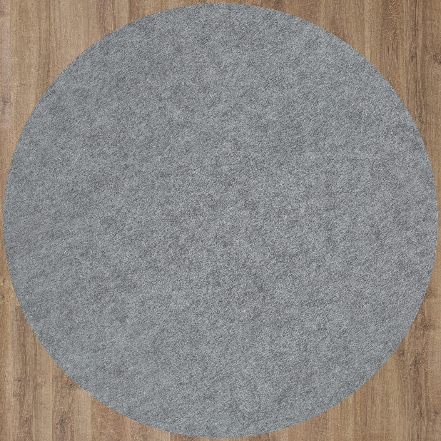 Taupe Round Loomed Area Rug with Non-Slip Grip