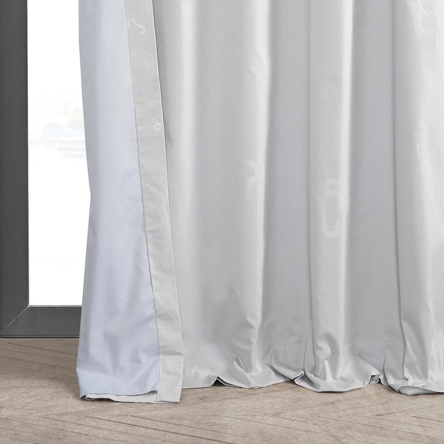 Whisper White Solid Cotton Blackout Curtain (1 Panel), Whisper White, 50W X 108L