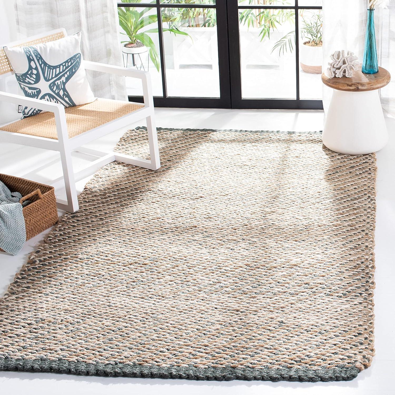 Natural Fiber NF454 Hand Woven Indoor Area Rug - Blue/Natural - 9'x12' - Safavieh