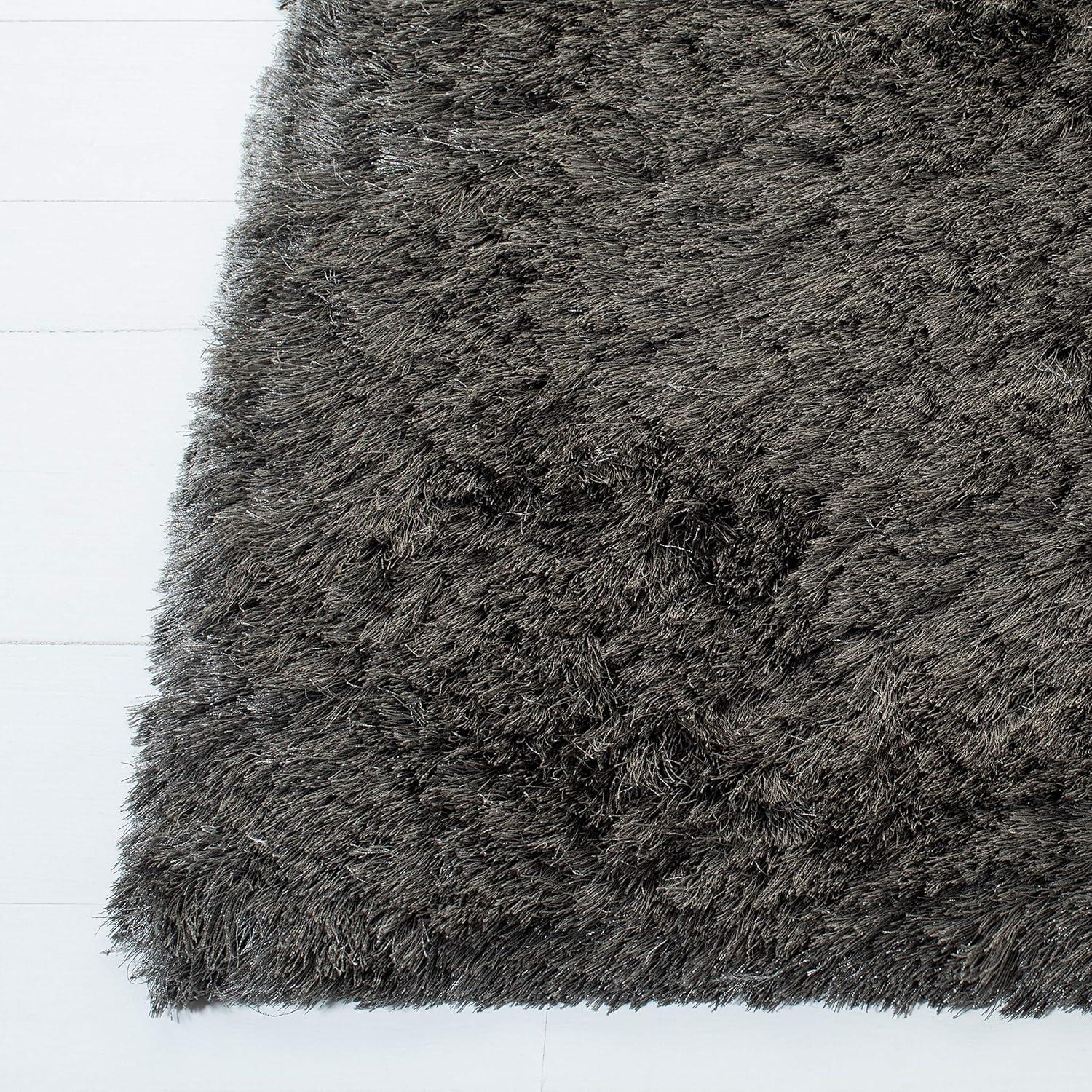 Paris Shag SG511 Hand Tufted Indoor Area Rug - Titanium - 7'x7' Square - Safavieh