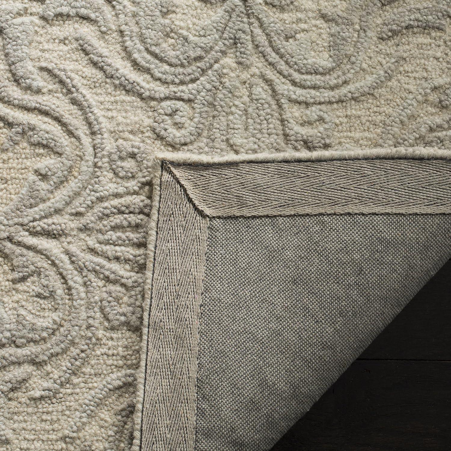 Blossom BLM103 Hand Tufted Area Rug - Ivory/Grey - 4'x4' - Safavieh.