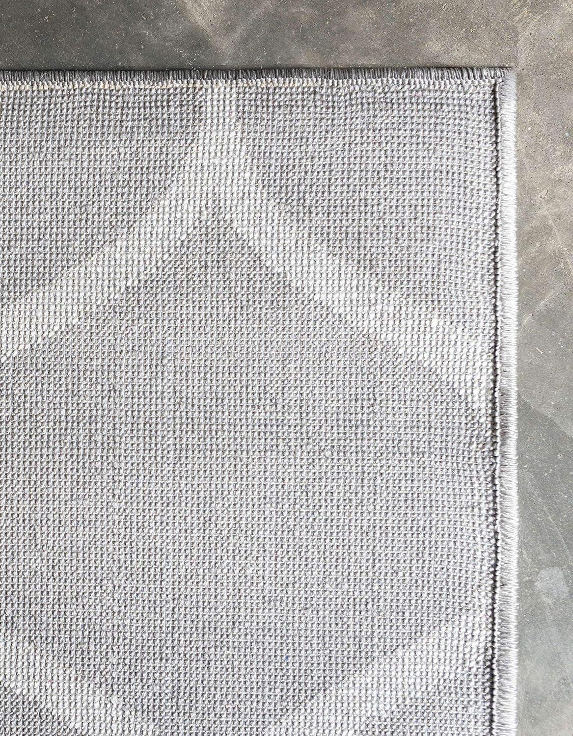 Unique Loom 9' 0 x 12' 0 Trellis Frieze Rounded Light Gray Area Rug
