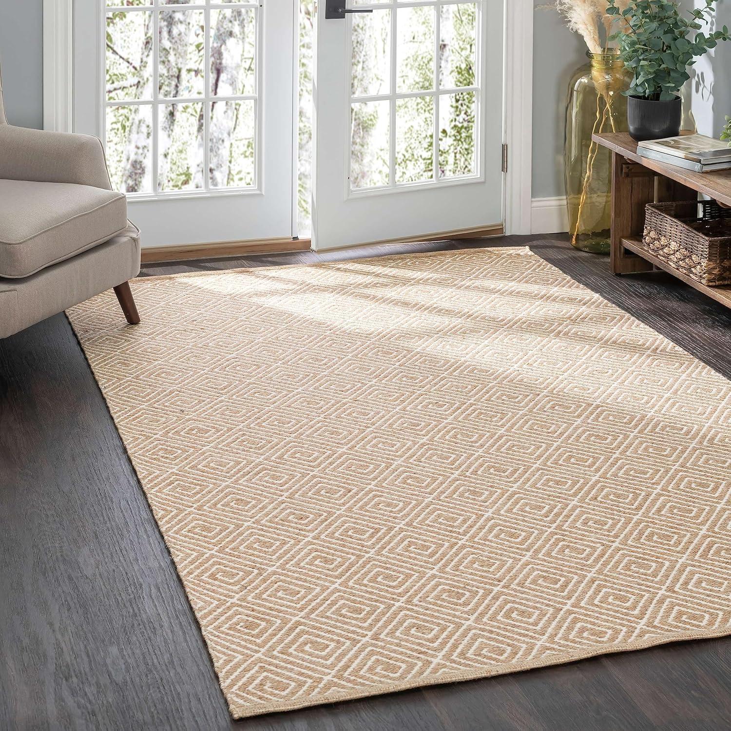 Geo Diamond Natural/Ivory Handwoven Wool Rug
