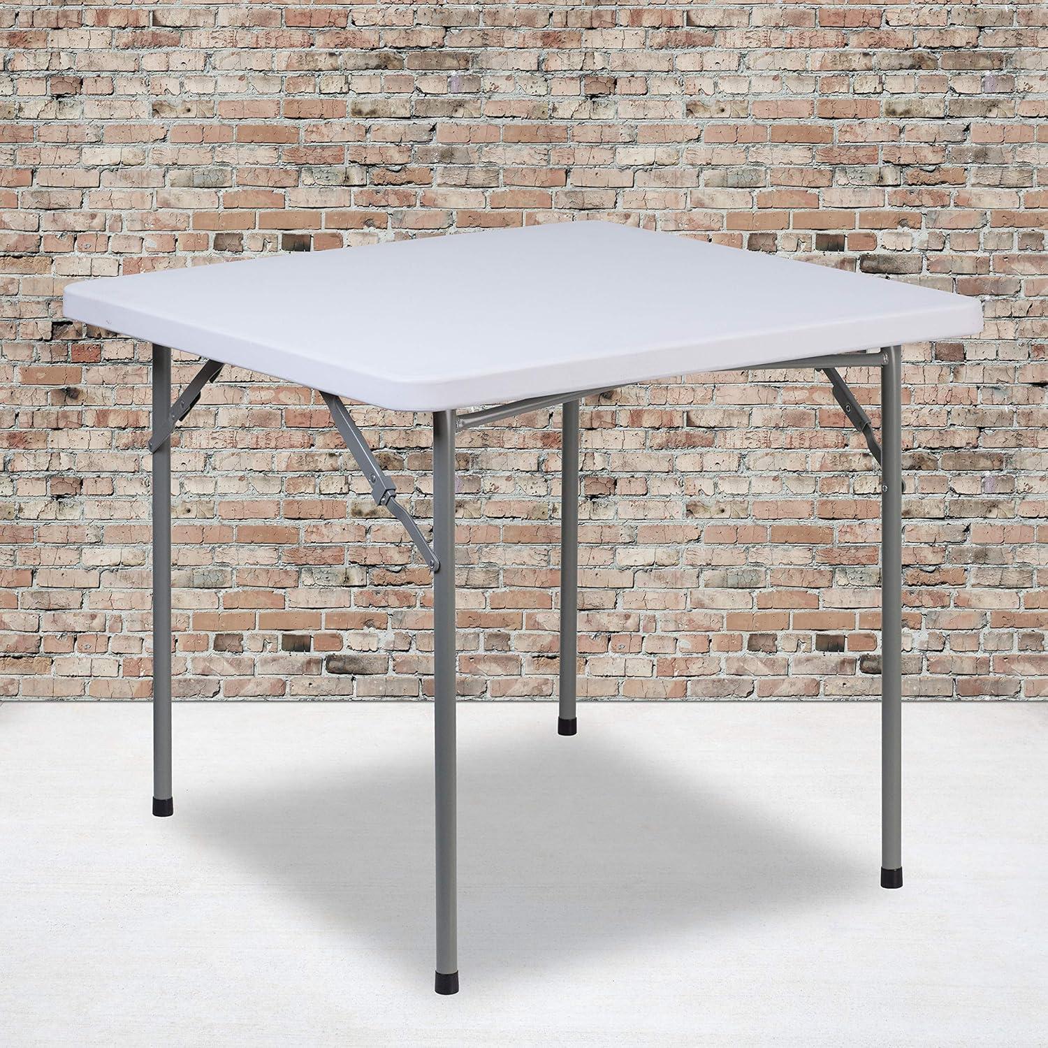 Flash Furniture Parker 2.81-Foot Square Plastic Folding Table - Card Table/Game Table