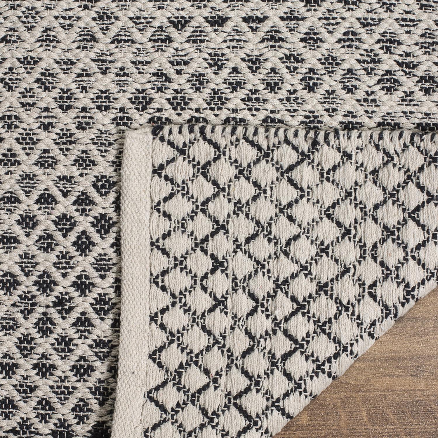 Montauk MTK601 Hand Woven Indoor Area Rug - Black/Ivory - 8'x10' - Safavieh