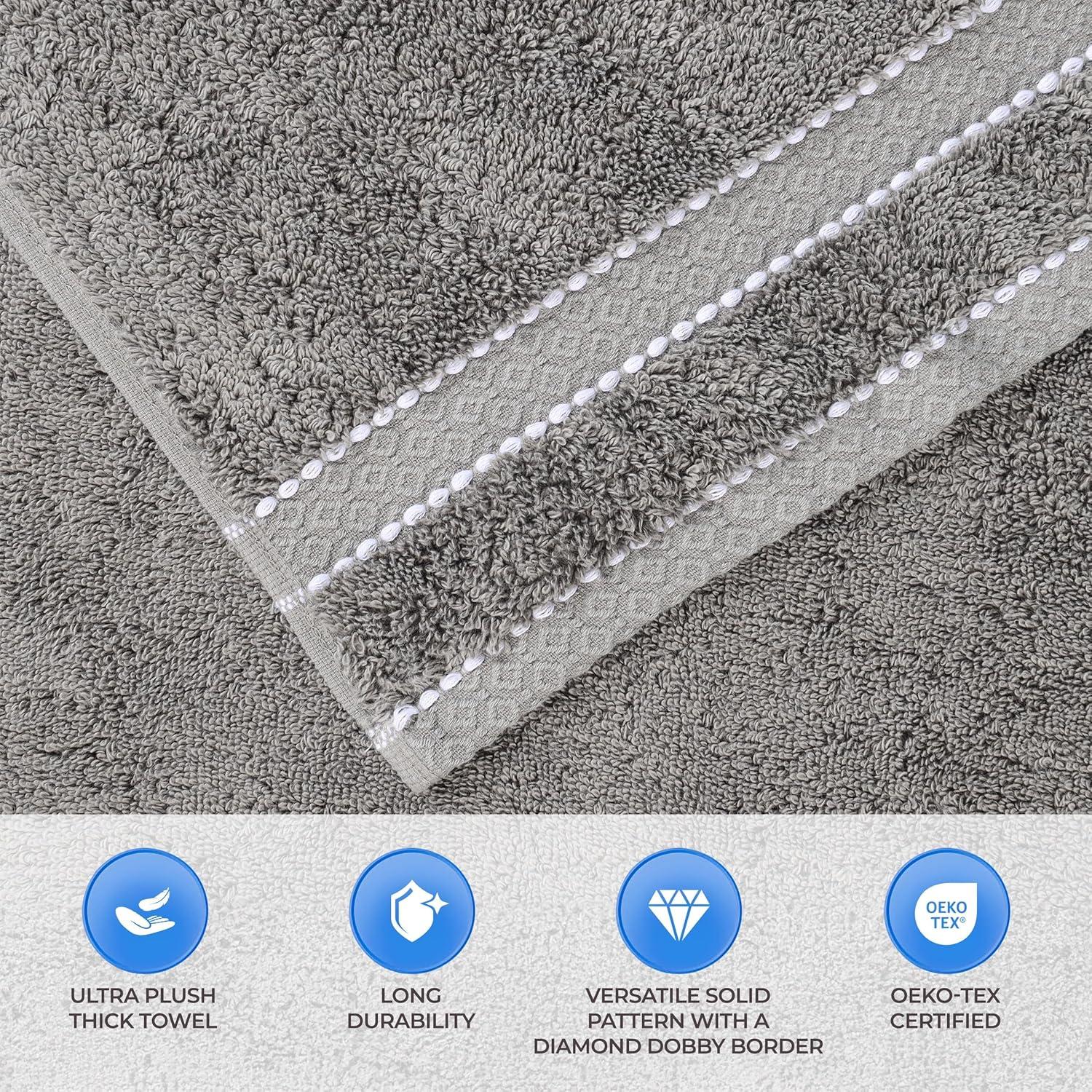 Superior Niles Egypt Produced Giza Cotton 3 Piece Towel Set, Charcoal