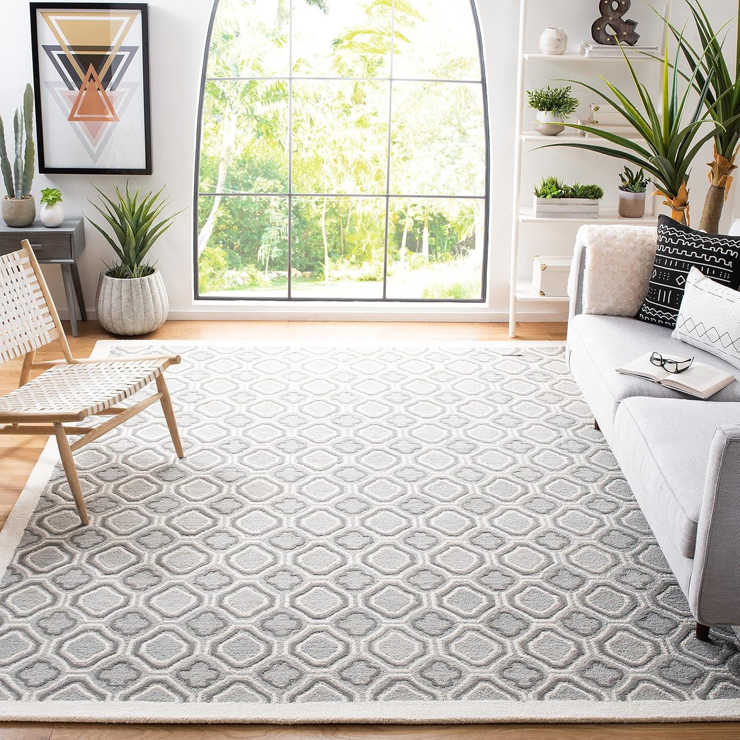 Metro MET701 Hand Tufted Area Rug - Ivory/Grey - 8'x10' - Safavieh.