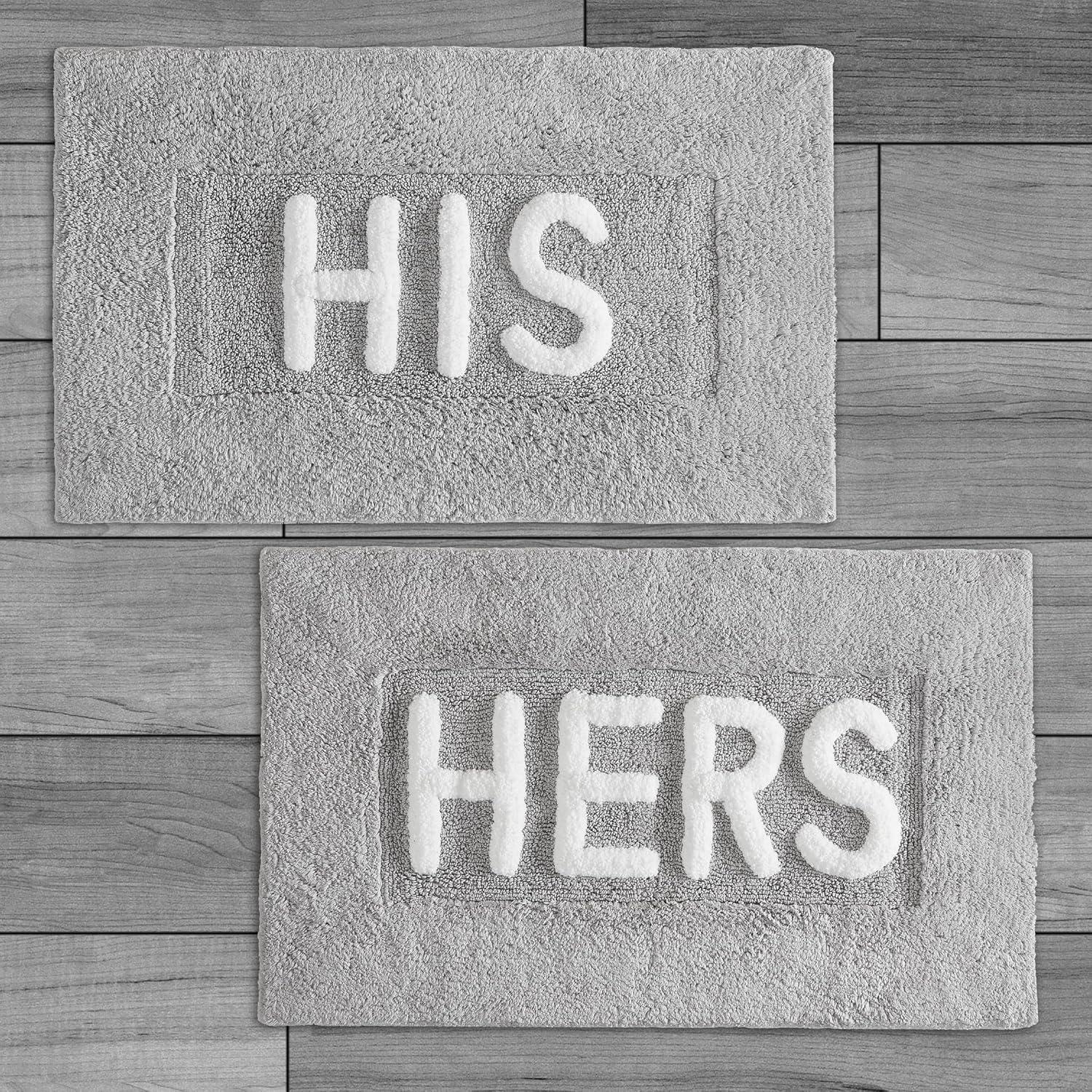 Jean Pierre His & Hers 2 Piece Cotton Bath Rug Set