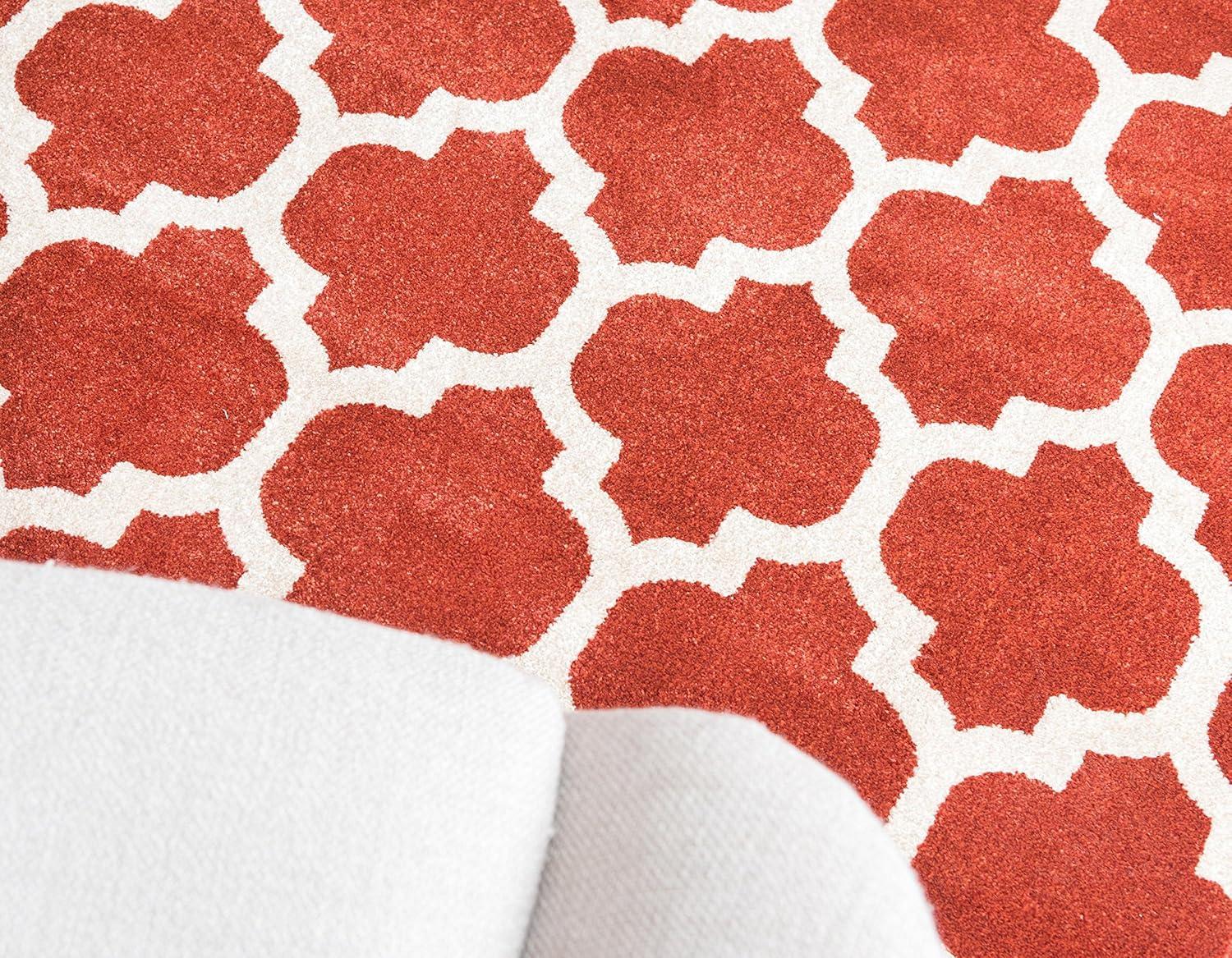 Elegant Terracotta Trellis 7' x 10' Indoor Rug - Stain-resistant and Easy Care