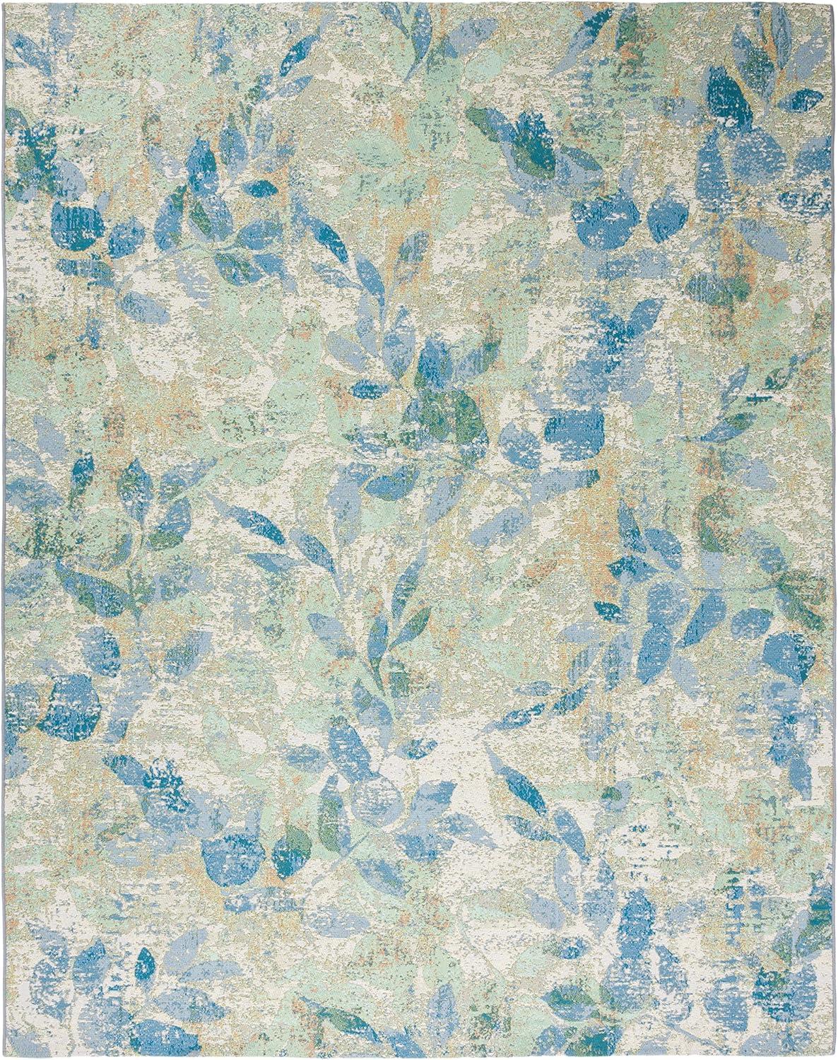 Barbados BAR594 Power Loomed Indoor and Outdoor Area Rug - Blue/Ivory - 8'x10'5" - Safavieh.