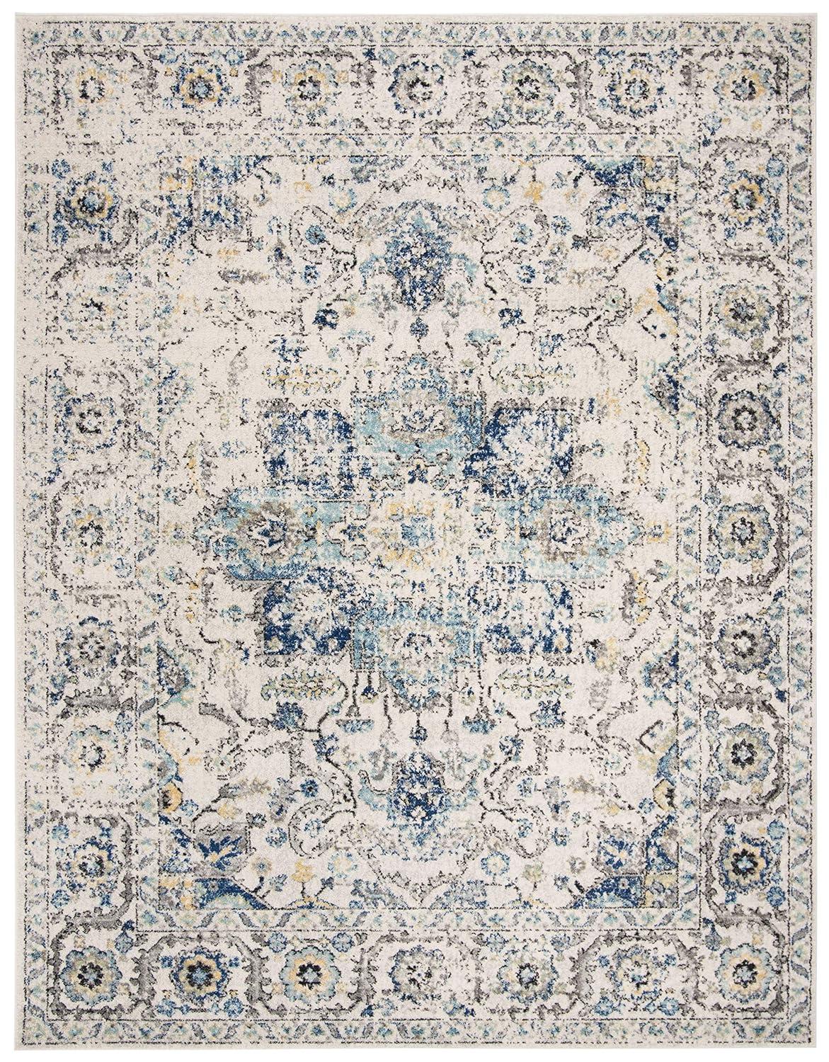 Madison MAD603 Power Loomed Indoor Area Rug - Turquoise/Ivory - 6'7"x9'2" - Safavieh